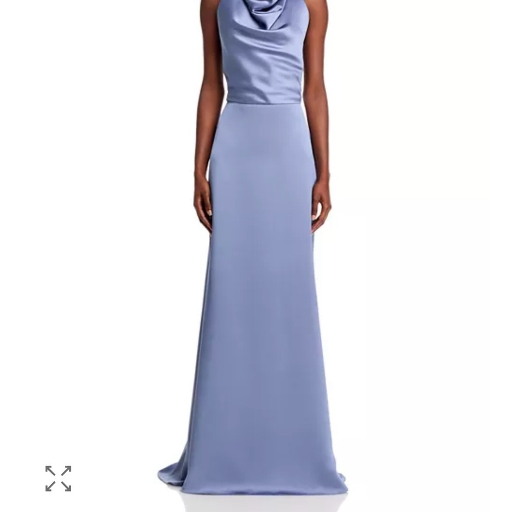 Amsale Cowl Neck Halter Gown